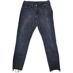 True Religion Jenny Curvy Faded Black High Rise Row Ham Skinny Jeans 32